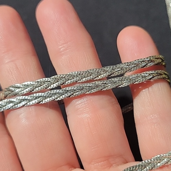 Vintage Italian-made 925 sterling silver braided necklace - Picture 5 of 8